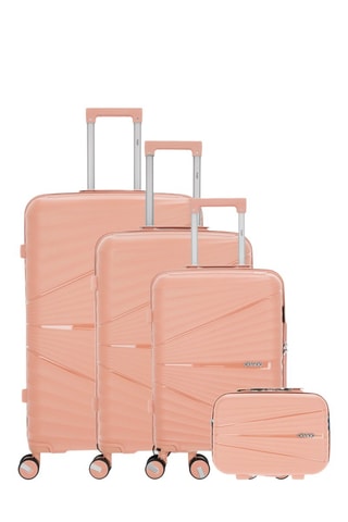 Juego de 3 maletas y vanity Vela-C (S/M/L/W)  -  55/65/75/35 cm - Rosa