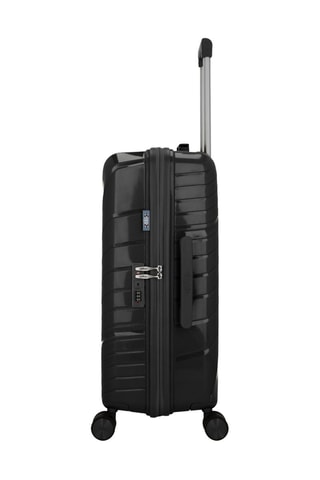 Juego de 3 maletas Lyra (XS/S/M)  -  51/55/65 cm - Negro y plateado