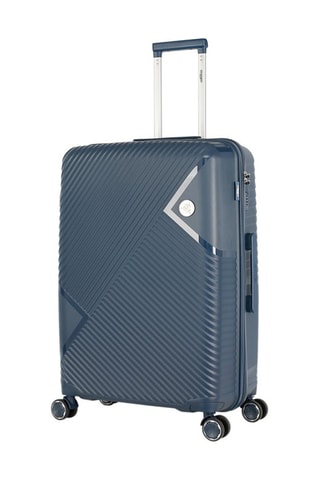 Maleta grande Cassiopee (L)  -  73 cm - Blanco, plateado y azul