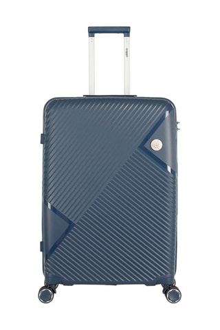Maleta grande Cassiopee (L)  -  73 cm - Blanco, plateado y azul