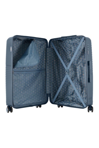 Maleta grande Cassiopee (L)  -  73 cm - Blanco, plateado y azul