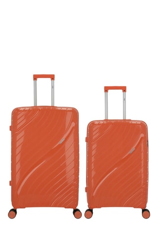 Maleta mediana y maleta grande Lyra (M/L)  -  65/75 cm - Naranja y plateado