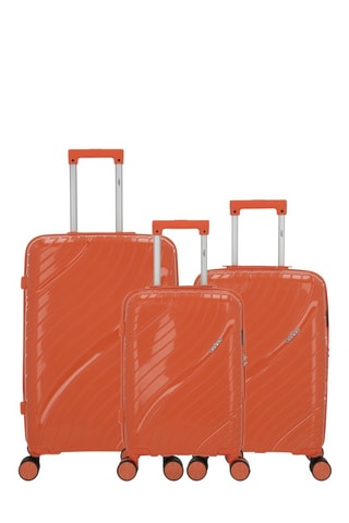 Juego de 3 maletas Lyra (XS/S/M)  -  51/55/65 cm - Negro, naranja y plateado