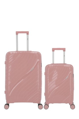 Maleta de cabina y maleta mediana Lyra (XS/M)  -  51/65 cm - Rosa y plateado