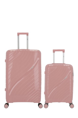 Maleta de cabina y maleta grande Lyra (S/L)  -  55/75 cm - Rosa y plateado