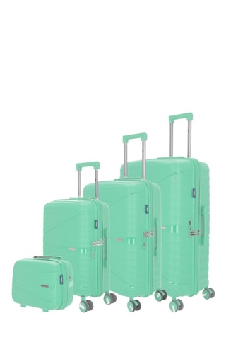 Juego de 3 maletas y vanity Vela-C (S/M/L/W)  -  55/65/75/35 cm - Verde