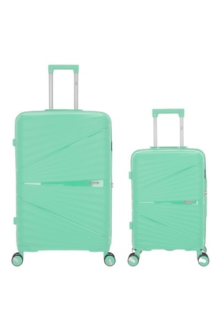 Valise cabine et Valise grand volume Vela (S/L)  -  55/75 cm - Vert et argenté