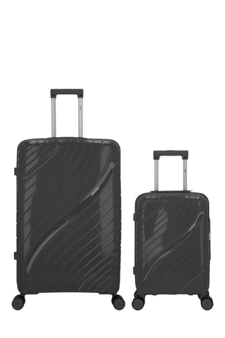 Maleta de cabina low cost y maleta grande Lyra (XS/L)  -  51/75 cm - Plateado y gris