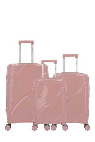 Juego de 3 maletas Lyra (XS/S/M)  -  51/55/65 cm - Negro, rosa y plateado
