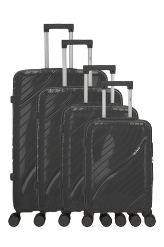 Juego de 4 maletas Lyra (XS/S/M/L)  -  51/55/65/75 cm - Negro y gris