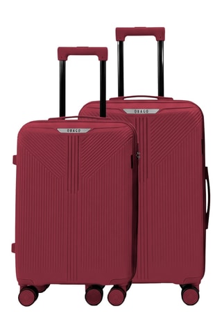 Set de 2 valises (S/M) Eridan - 55/65 cm - Bordeaux