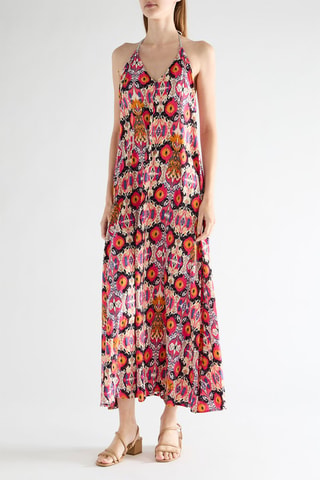 Lange mouwloze jurk - Fuchsia