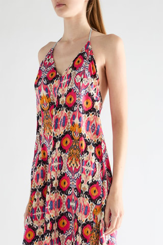 Lange mouwloze jurk - Fuchsia