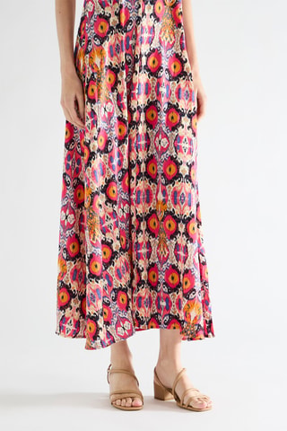 Lange mouwloze jurk - Fuchsia