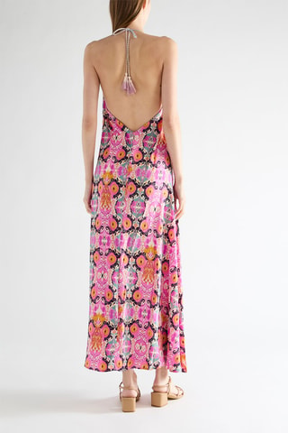 Lange mouwloze jurk - Roze