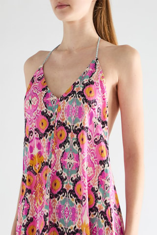 Lange mouwloze jurk - Roze