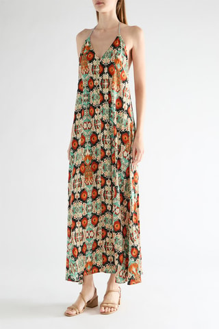 Lange mouwloze jurk - Multicolor