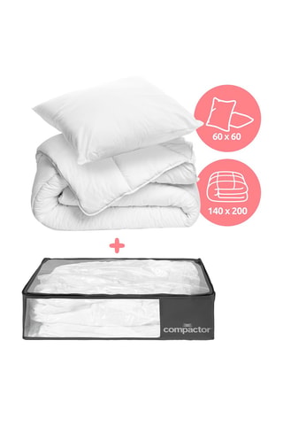 Conjunto de edredão Bed - Branco - 140 x 220 cm