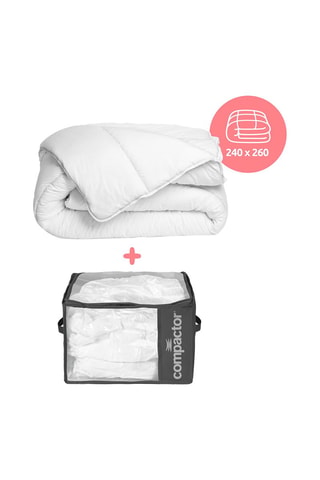 Capa de edredão e saco de compressão Bed - Branco - 140 x 200 cm