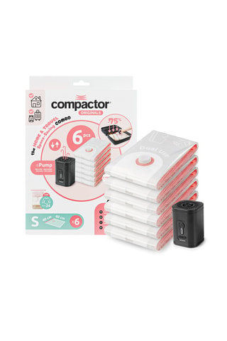 6 sacos de compressão e bomba elétrica