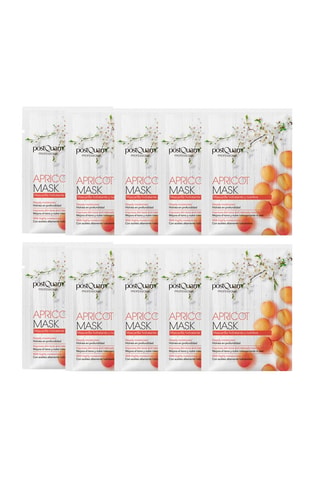 10 maschere cosmetiche albicocca PostQuam - Per tutti i tipi di pelle - 10 x 100 ml