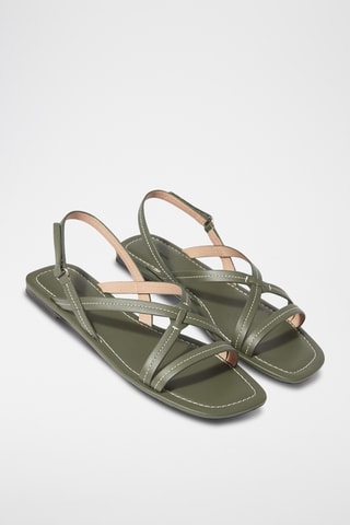 Sandali in pelle - Kaki