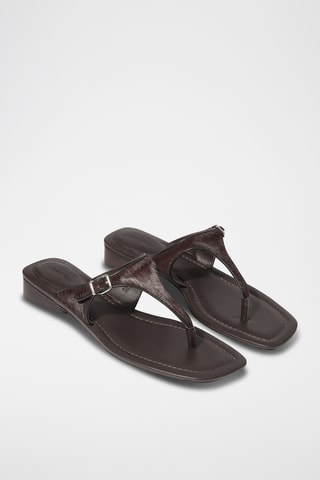 Sandali in pelle - Marrone scuro