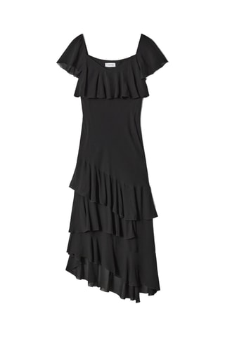 Abito con volant - Nero