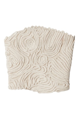 Crop top bustier in lino - Beige