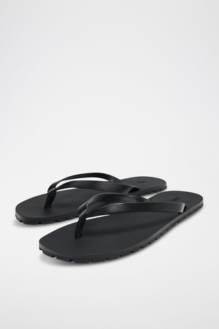 Tongs en cuir - Noir