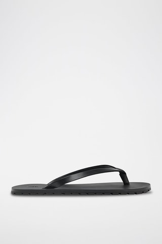 Tongs en cuir - Noir