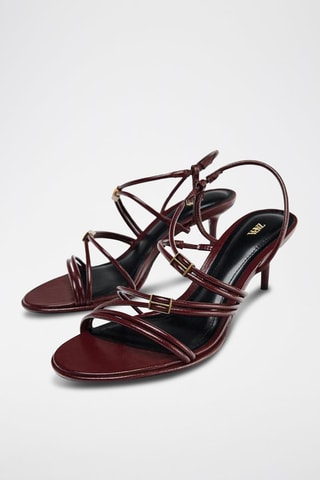 Sandales à talons vernies - Bordeaux