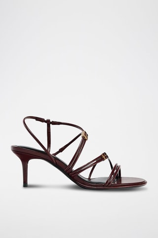 Sandales à talons vernies - Bordeaux