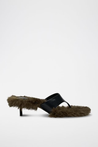 Sandales à talons en cuir - Noir
