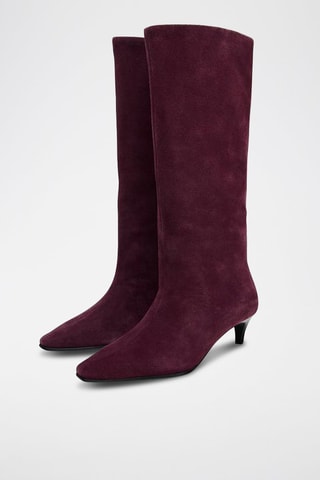 Bottes en nubuck - Bordeaux