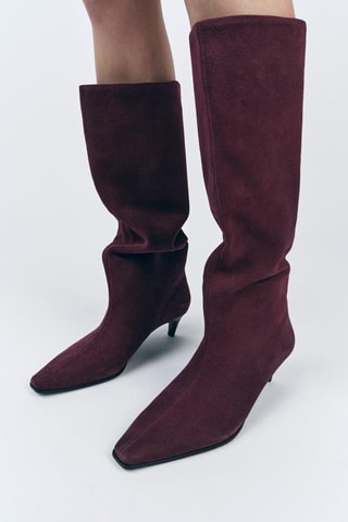 Bottes en nubuck - Bordeaux