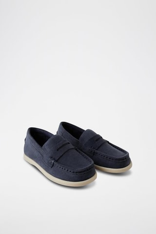 Mocassins en nubuck - Bleu cobalt