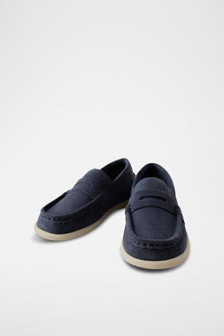 Mocassins en nubuck - Bleu cobalt