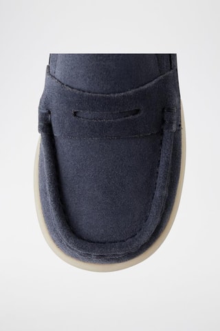 Mocassins en nubuck - Bleu cobalt