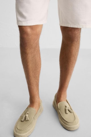 Mocassins en nubuck - Ecru
