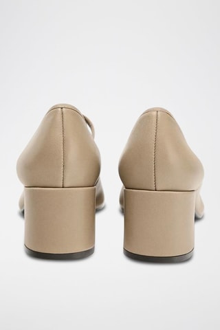 Babies à talons en cuir - Ecru