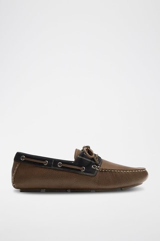 Chaussures bateau en cuir - Marron