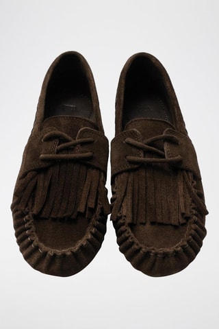 Chaussures bateau en nubuck - Marron