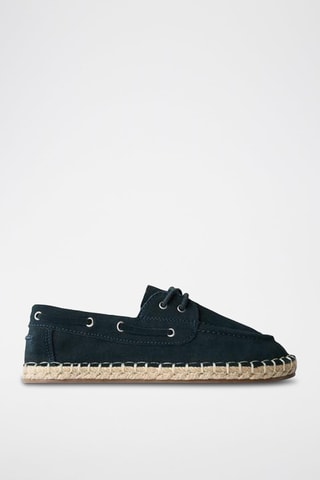 Chaussures bateau en nubuck - Bleu marine