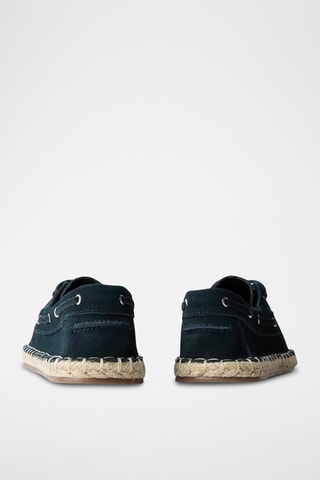 Chaussures bateau en nubuck - Bleu marine
