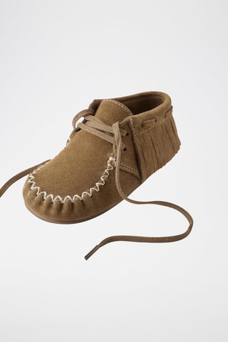 Chaussures bateau en nubuck - Camel