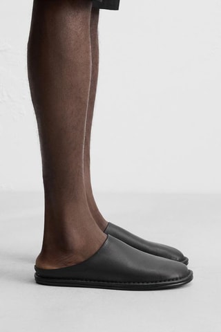 Mules en cuir - Noir