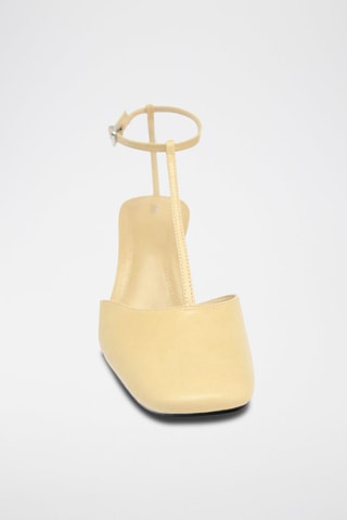 Salomés à talons en cuir - Ivoire