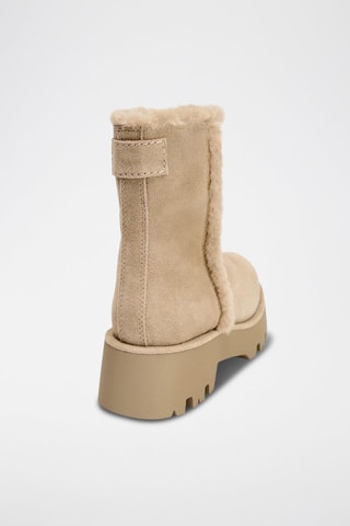 Bottines fourrées en nubuck - Camel