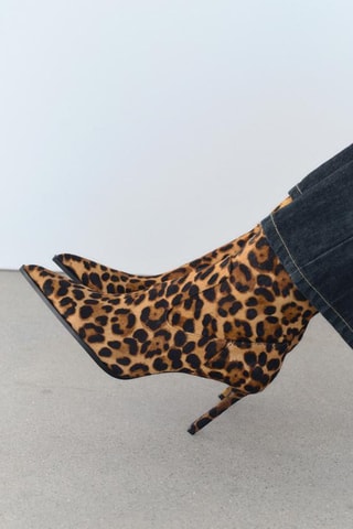Bottines en nubuck - Beige et noir
